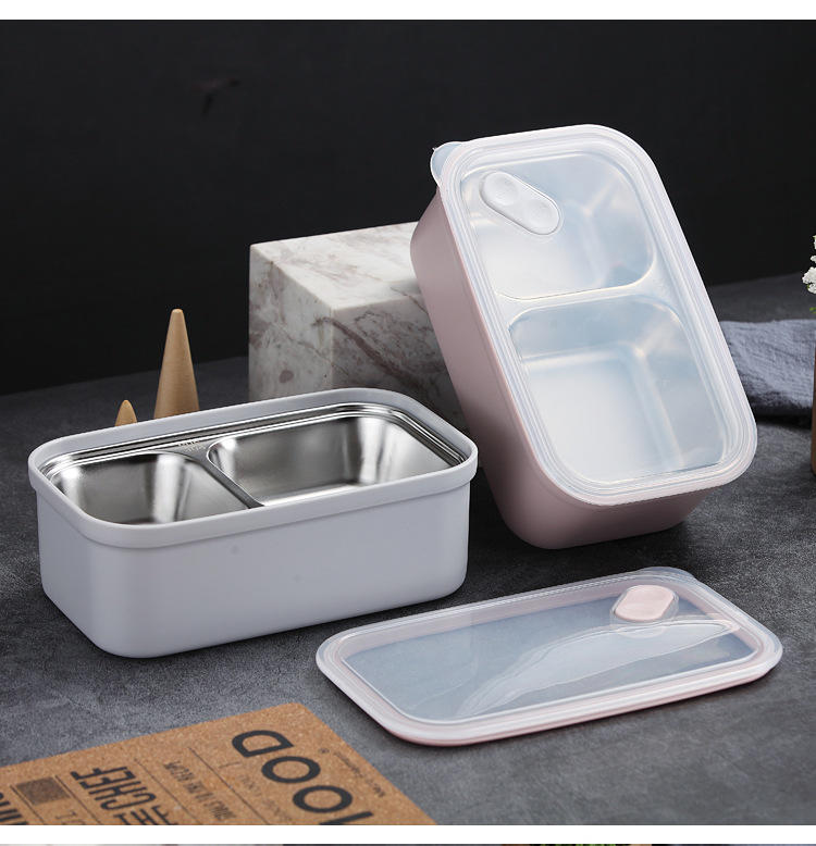 304# Stainless Steel Lunch Box Portable Plastic Bento Box