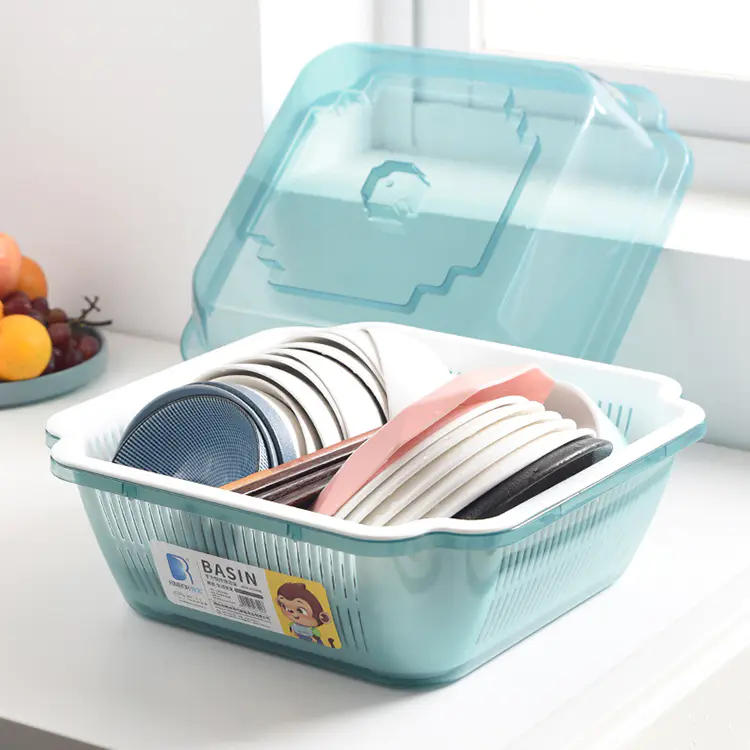 Plastic Multifunctional Drain Basket Dustproof Cupboard