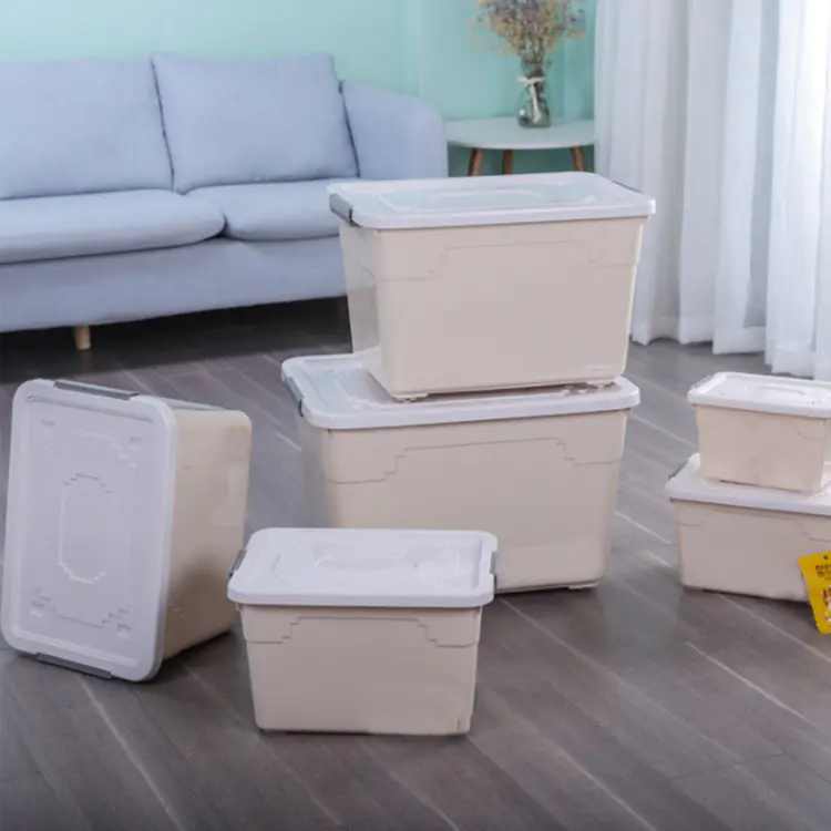 Storage Container with Wheel Has Five Sizes Plastic Storage Box