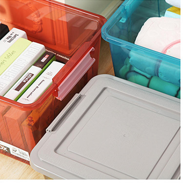 Plastic Three Colors Three Capacities Storage Box with Lid