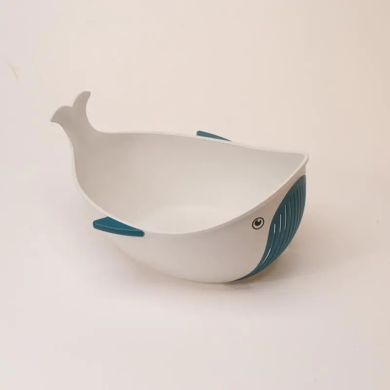 Creative Cartoon Single Layer Drainage Basket, Storage Basket in The Shape of A White Whale