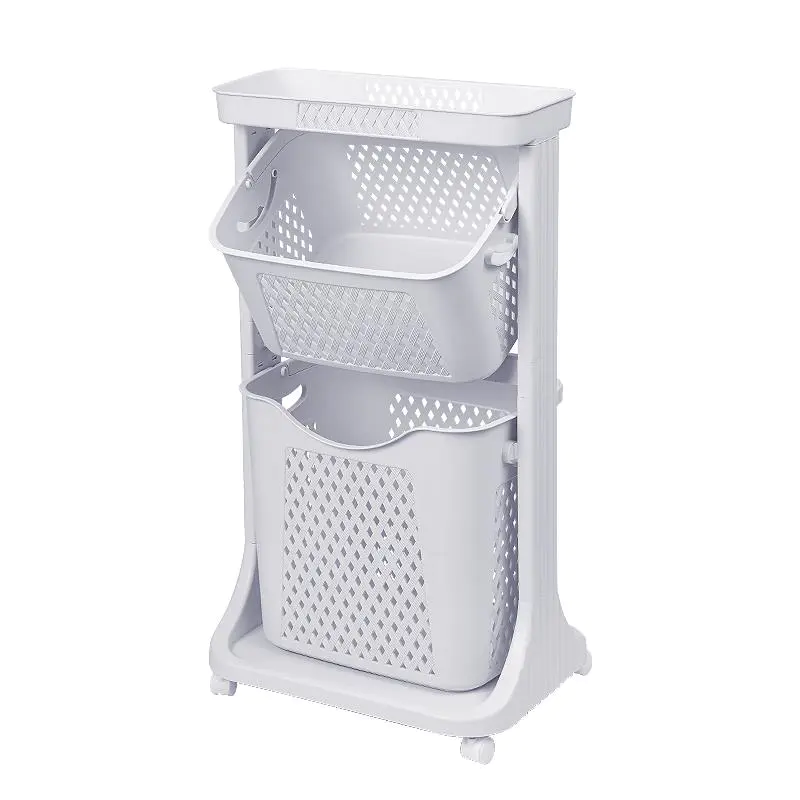 Japanese Portable Dirty Clothes Basket, Multifunctional Multi-layer Bathroom Storage Basket