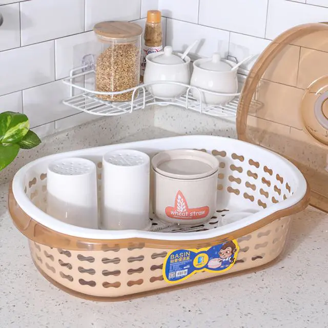 Drainage Baskets, Storage Basket with Built-in Drainage Screen