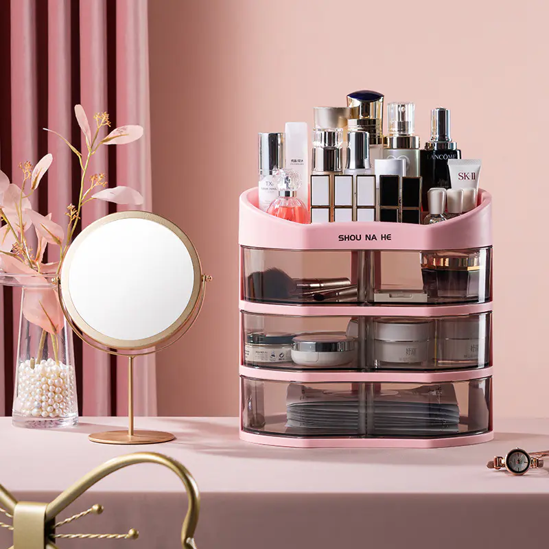 Multi Layer Transparent Desktop Item Storage Box, Women's Cosmetics Box