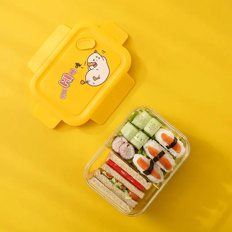 Double Compartment Cartoon Children's Lunch Box, Available in Three Colors