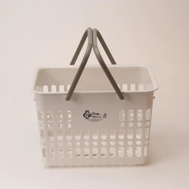 Plastic Hollow Basket with Handle for Laundry/Picnic/Shopping
