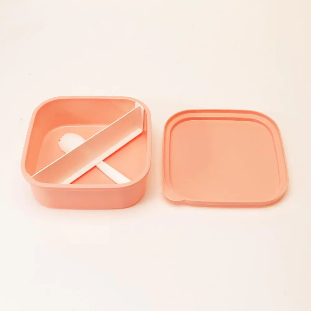 Plastic Multi Compartments Solid Color Square Bento Box