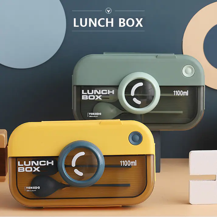 Top Quality Fashionable yellow and blue color lunch box Wholesale-HongXing