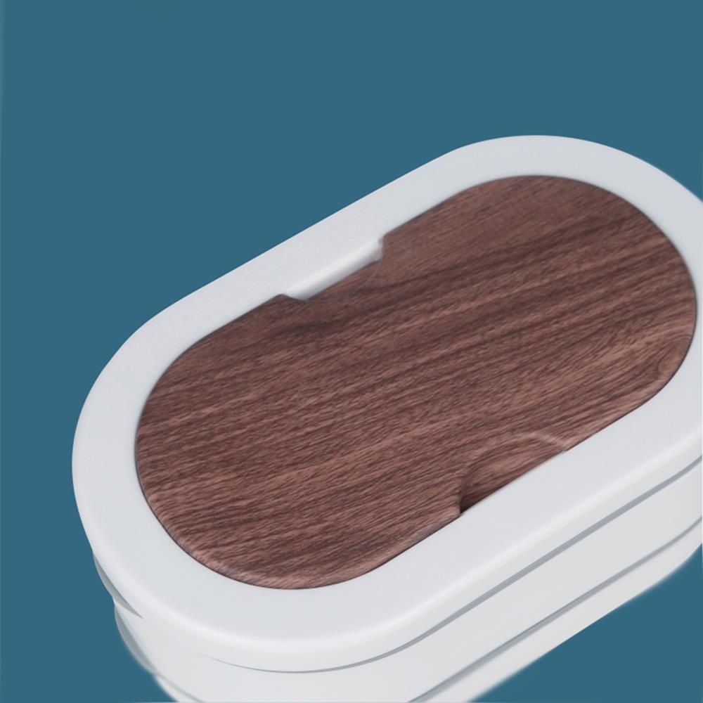 Best Quality Wood Grain Strap Double Layer Lunch Box (Oval) Oem-HongXing