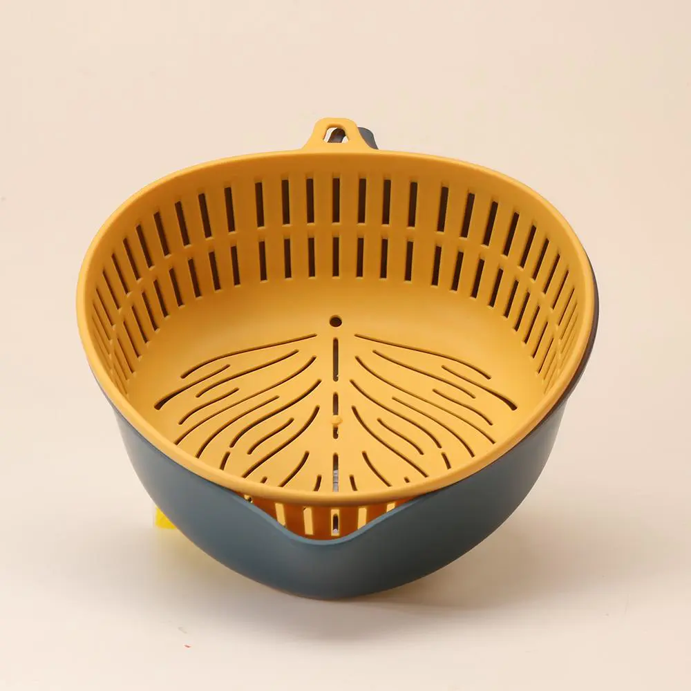 Blue-yellow Double-layer Drainer Basket For Sale-HongXing