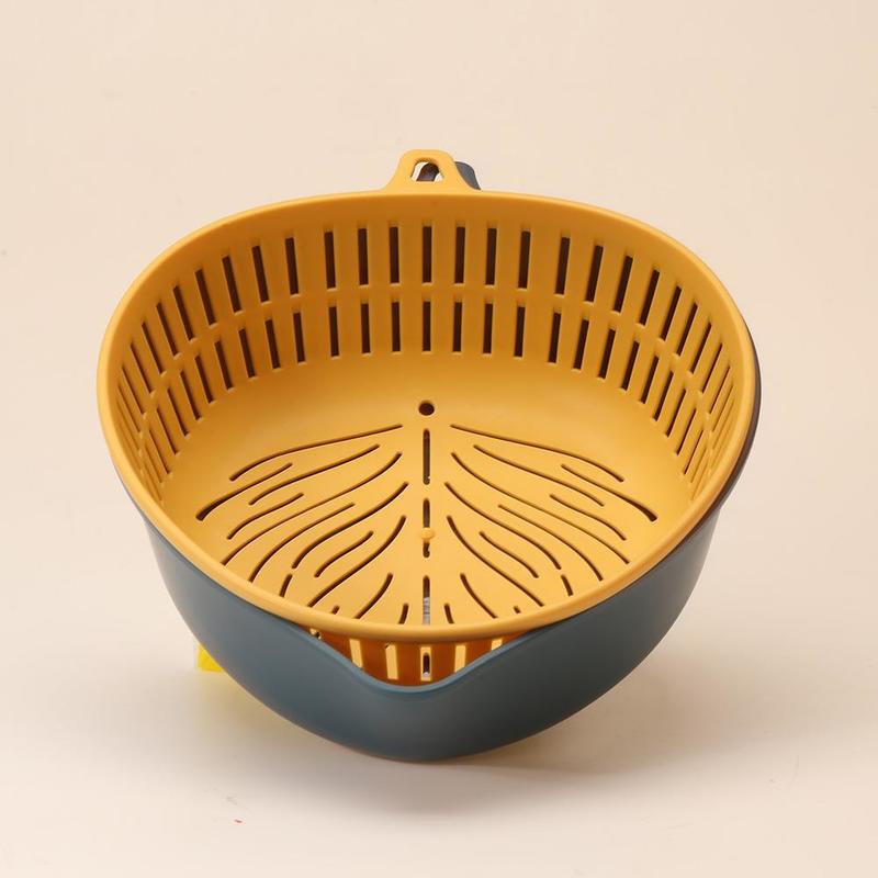 Oem Blue-yellow Double-layer Drainer Basket For Sale-HongXing