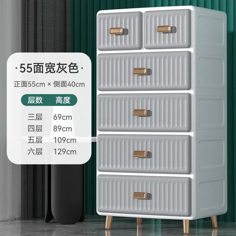 Five Layers of Customized High-End Drawer Cabinets, Three Options of Green, Gray, and White