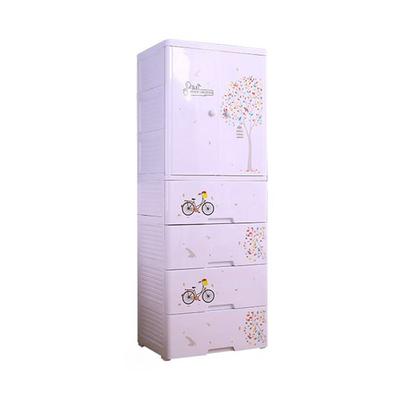 Artistic Conception Series DIY Assembled Two Doors Plastic Drawer Cabinet