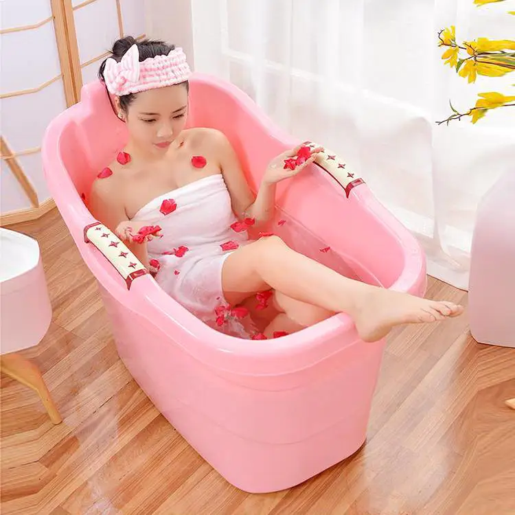Bath Tub with Hole Used for Kid Adults Plastic Bathtub