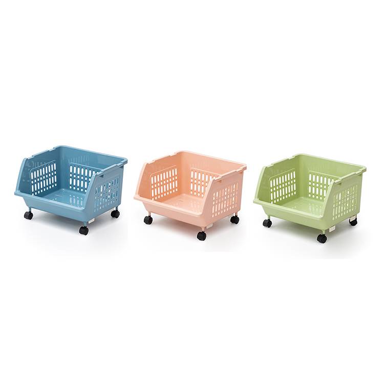 15 Layers of Stackable Storage Basket with Wheels