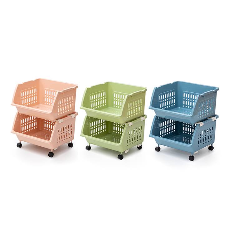 15 Layers of Stackable Storage Basket with Wheels