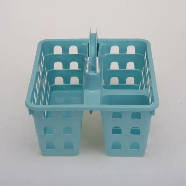 PP material basket with 3 compartments with comfy grip handle plastic storage baskets