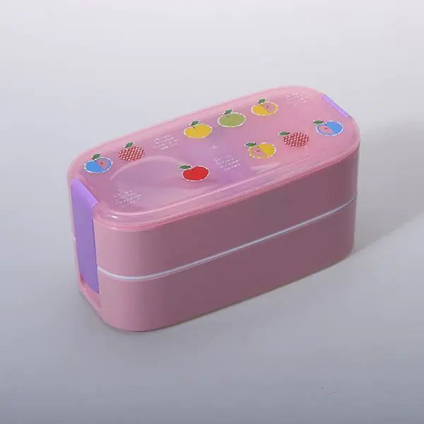 HX0018524 2-Layer Kid's Plastic Bento Lunch Box&plastic tiffin lunch box 400ML + 450ML BPA Free