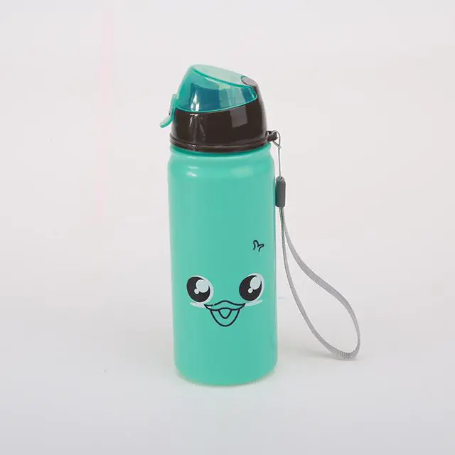 Eco-friendly kid drinking cartoon water bottles BPA free plastic straw bottle