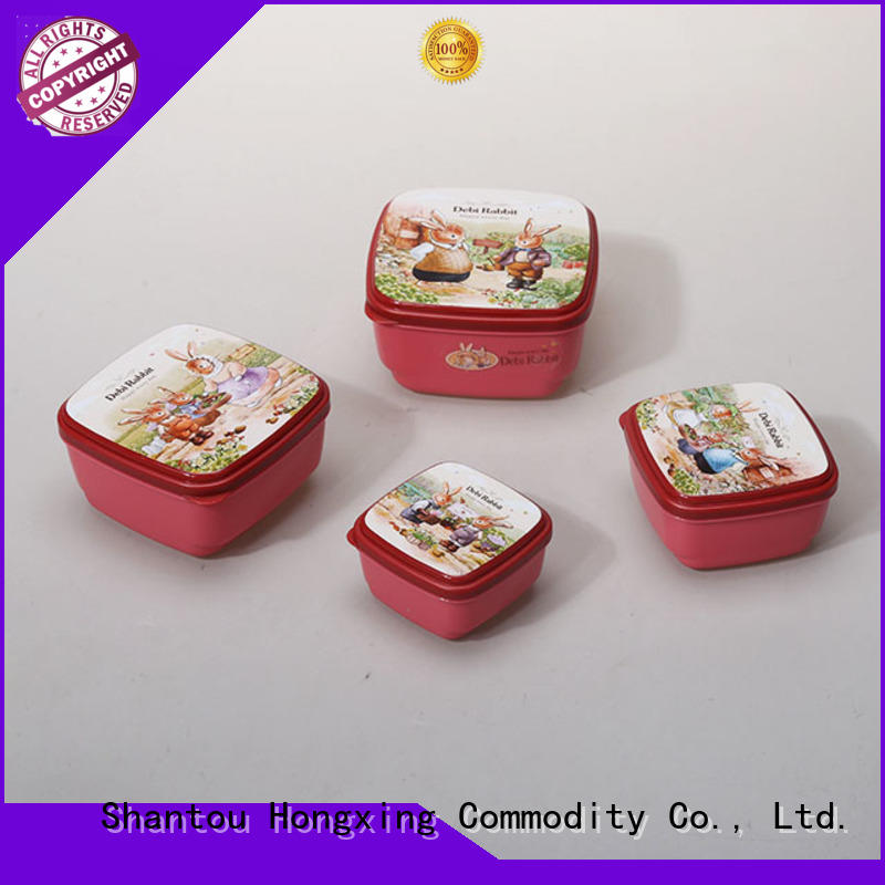 Japanese style plastic food storage container set in different colors for snack