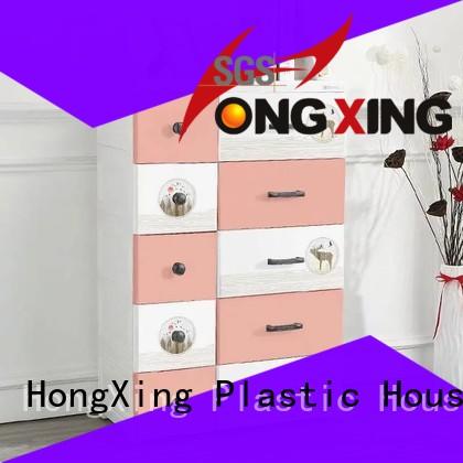 HongXing Cute plastic drawer cabinet open for storage toys