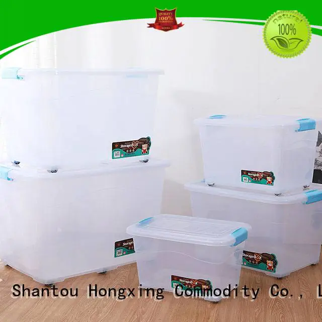 HongXing fashionable plastic storage boxes with wheels stable performance for sandwich