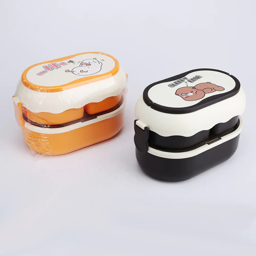 Double-Layer Portable Lunch Box: One Box for Main Course and Side Dishes