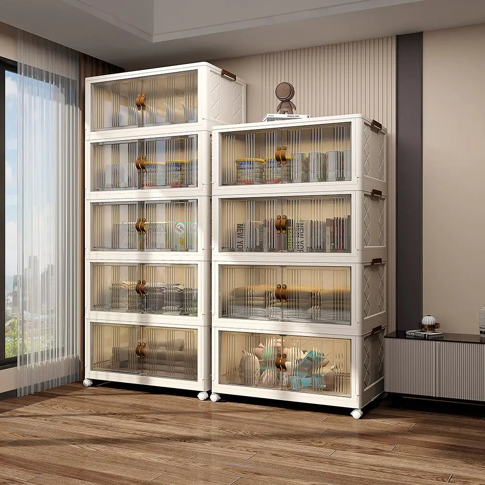 Flexible Combination and Stacking, Multifunctional Double Door Household Storage Cabinet