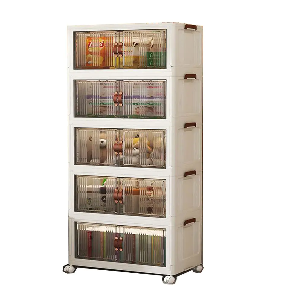 Multifunctional folding multi-layer transparent home cabinet