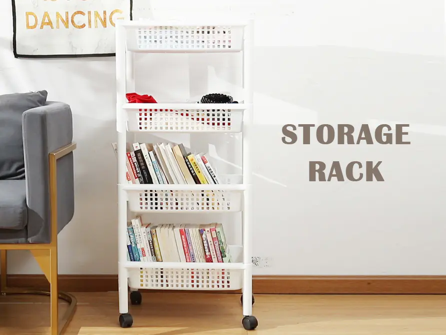 Freestanding Plastic Vegetable Storage Rack: Essential Kitchen Organizer