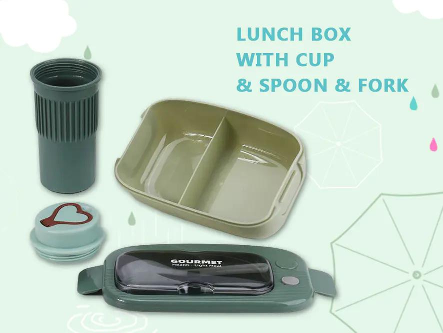 Portable Japanese Dining Experience — Simplified Segmented Lunch Bento Box, Creating Gourmet Moments for Students!