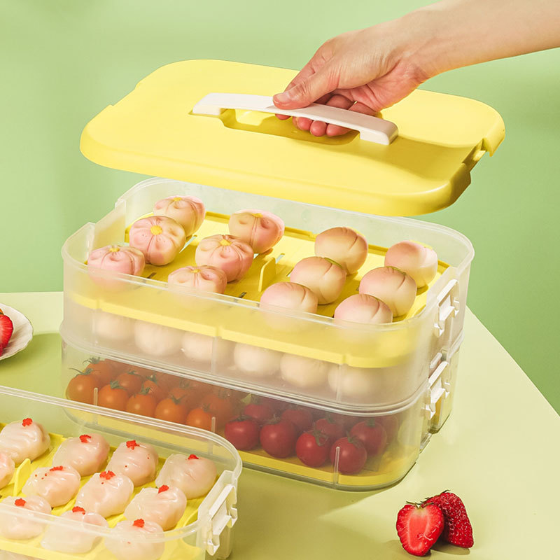 Large Capacity Frozen Dumpling Box, Double Layer Preservation Storage Box