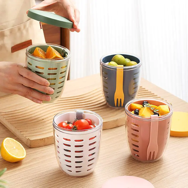 Portable Picnic Fruit Cup with Fork