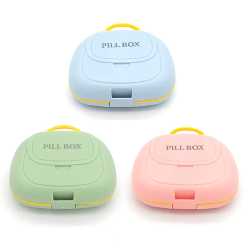 Portable Multi-Functional Pill Box, Palm Sized Multi Grid Drug Storage Box