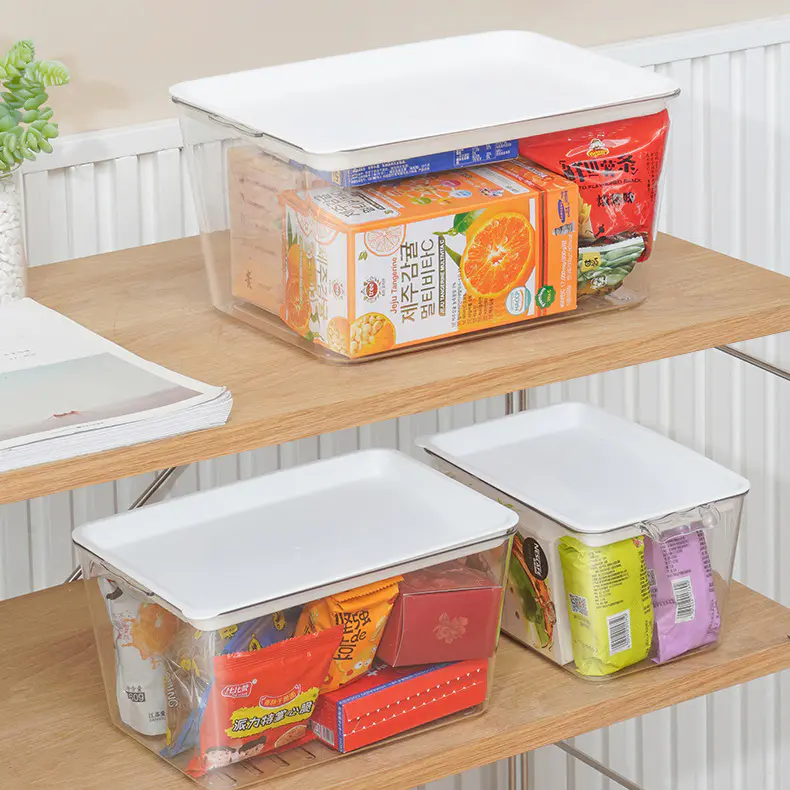 PET Vegetable and Fruit Transparent Storage Box, Kitchen Refrigerator Storage Box