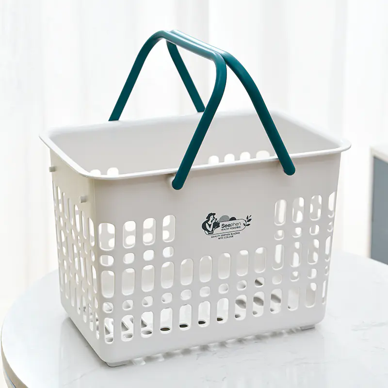 Plastic Hollow Basket with Handle for Laundry/Picnic/Shopping