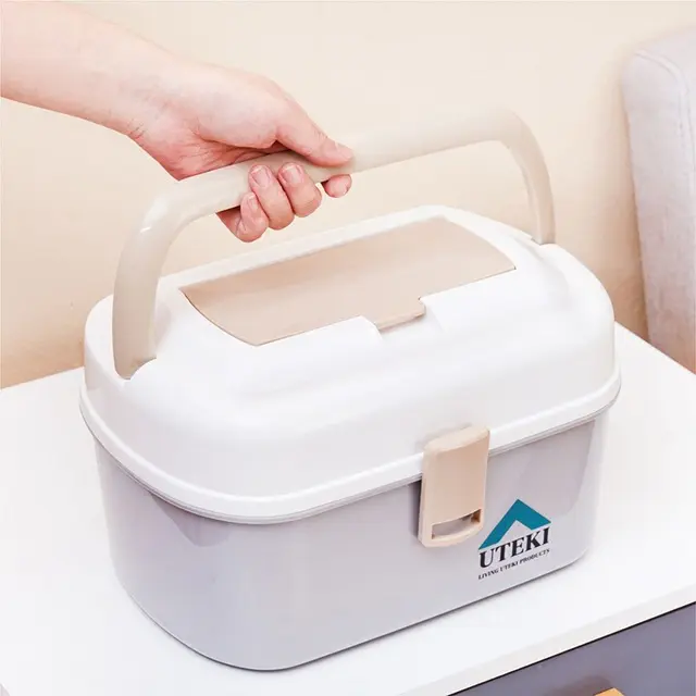 Multifunctional Double Layer Portable Storage Box Home Health Box