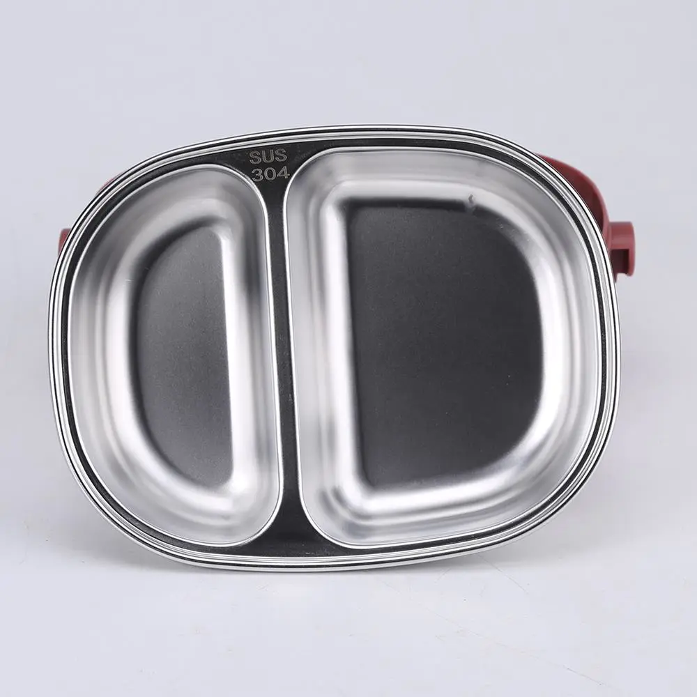 Top Quality Tasty Oval Double Layer Stainless Steel Lunch Box