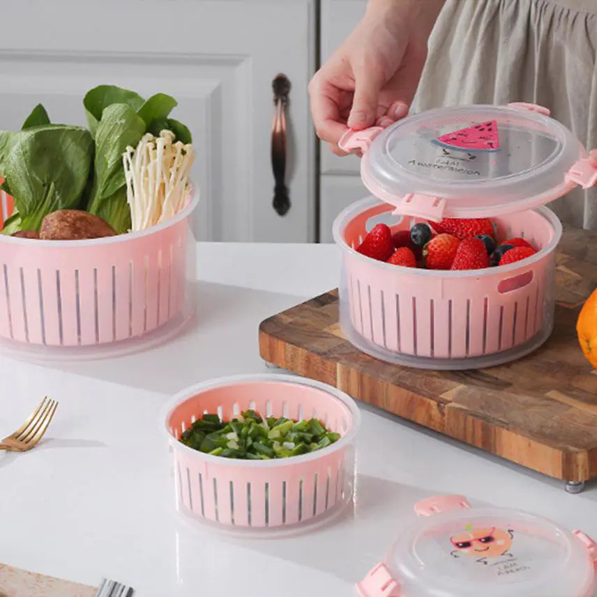 Romantically Preserving Freshness, Double-Layer Draining Fresh-keeping Box