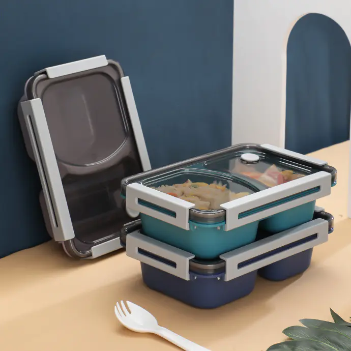 Portable Living Lunch Box, Creative Lunch Box with 2 Compartments