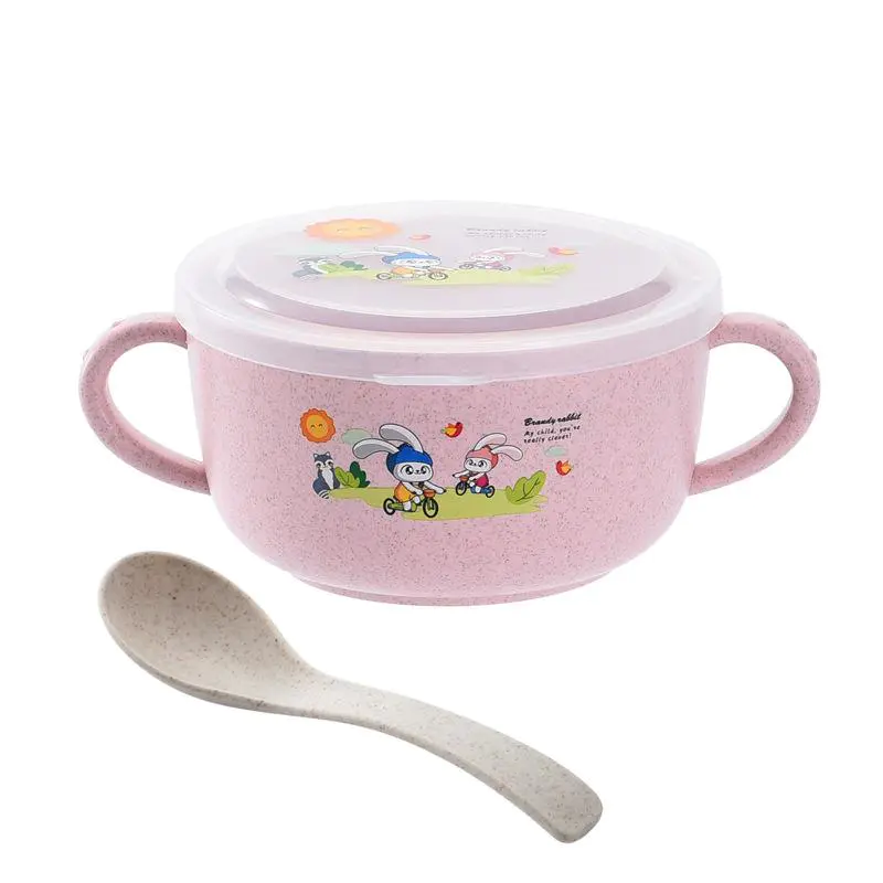 Cartoon Double-Eared Food Bowl, Utensils Designed Especially for Baby