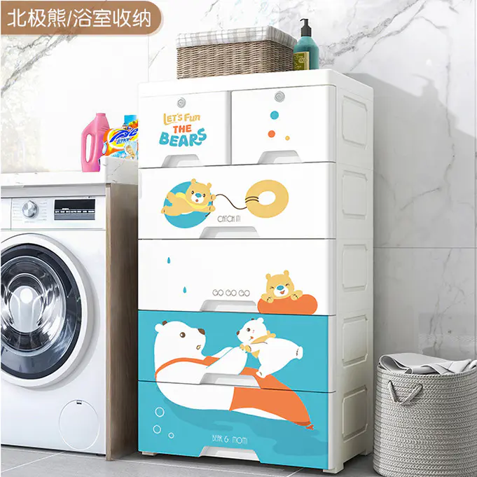 Factory Price 5-layer drawer with polar bear pattern (two locks) Supplier-HongXing