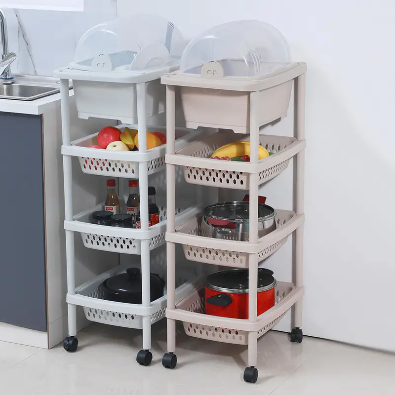 Mobile Baby Supplies Storage Rack, Multifunctional Kitchen Storage Rack