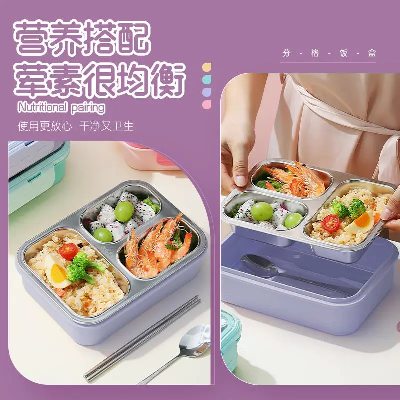 304 Stainless Steel Lunch Box. Portable Insulated Lunch Box for Office Workers