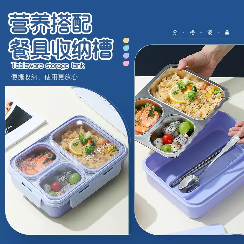 304 Stainless Steel Lunch Box. Portable Insulated Lunch Box for Office Workers