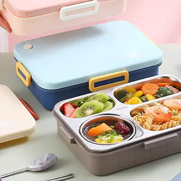 INS Style Convenient Stainless Steel Lunch Box for Office Workers