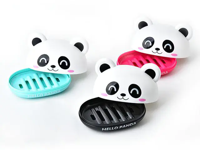 Creative and fashionable panda soap box, cartoon soap box