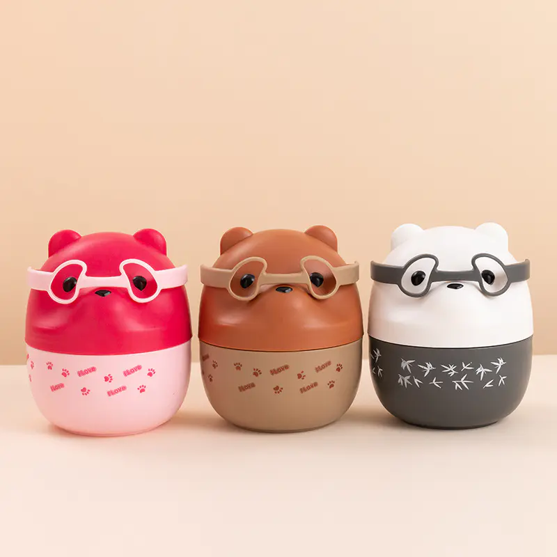 Glasses Bear Multi-Layer Portable Lunch Box, Cute Children's Lunch Box
