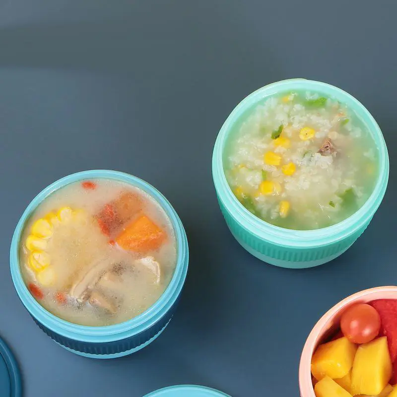Portable Sealed Soup Cups for Household and Outdoor Use, Double Layered Plastic Soup Bowls