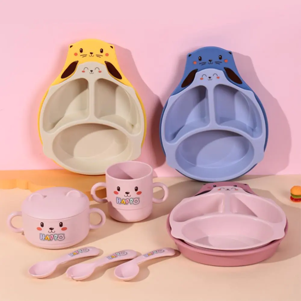 Cool Nose Bear Set Children's Tableware (Spoon + Fork + Bowl + Cup)